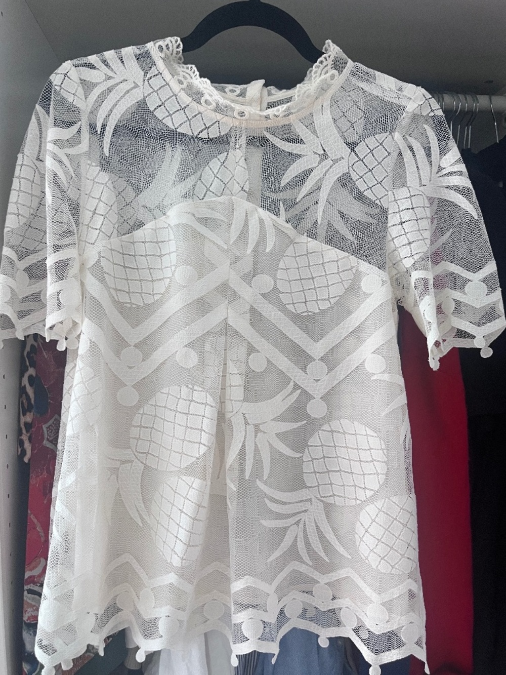 Anthropologie HD in Paris "Pina" Pineapple Lace Blouse - Size US 6 / M